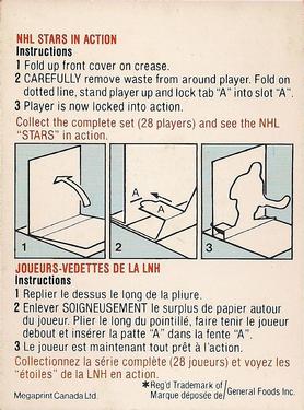 1981-82 Post NHL Stars in Action #23 Mario Tremblay Back