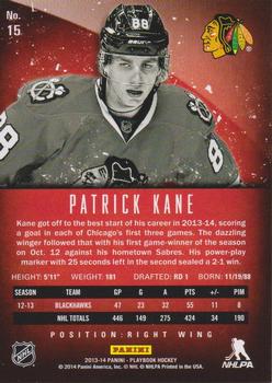 2013-14 Panini Playbook #15 Patrick Kane Back