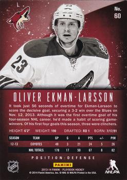 2013-14 Panini Playbook #60 Oliver Ekman-Larsson Back