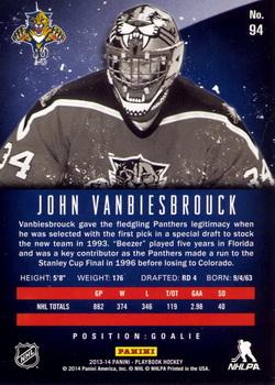 2013-14 Panini Playbook #94 John Vanbiesbrouck Back