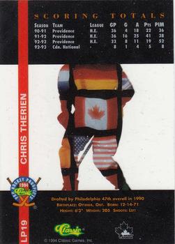 1994 Classic Pro Hockey Prospects - International Heroes #LP19 Chris Therien Back
