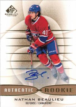 2013-14 SP Game Used - Gold Autographs #199 Nathan Beaulieu Front