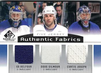 2013-14 SP Game Used - Authentic Fabrics Fives #AF5-TOR Ed Belfour / Doug Gilmour / Curtis Joseph / Eric Lindros / Mats Sundin Front