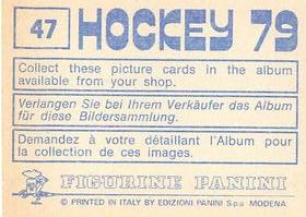 1979 Panini Hockey Stickers #47 Sweden Logo Back