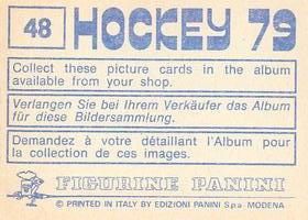 1979 Panini Hockey Stickers #48 Team Canada Back