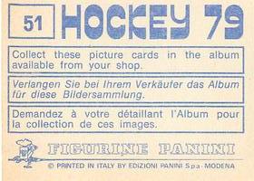 1979 Panini Hockey Stickers #51 Team Canada Back