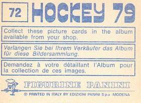 1979 Panini Hockey Stickers #72 Team Czechoslovakia Back