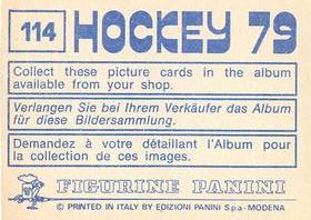 1979 Panini Hockey Stickers #114 Team Poland Back
