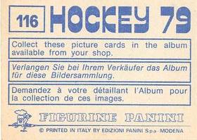 1979 Panini Hockey Stickers #116 Team Poland Back