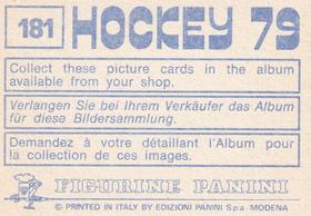 1979 Panini Hockey Stickers #181 Team Sweden Back
