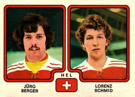 1979 Panini Hockey Stickers #264 Jurg Berger / Lorenzo Schmid Front