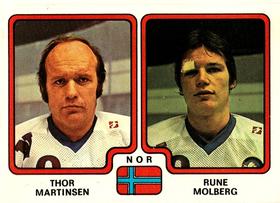 1979 Panini Hockey Stickers #295 Thor Martinsen / Rune Molberg Front