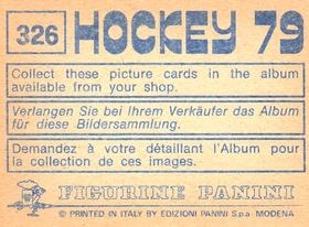 1979 Panini Hockey Stickers #326 Netherlands vs. Bulgaria Back