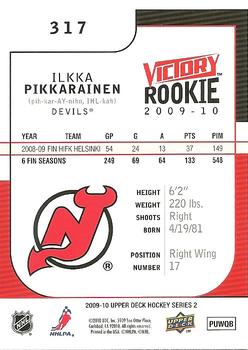 2009-10 Upper Deck - 2009-10 Upper Deck Victory Update #317 Ilkka Pikkarainen Back