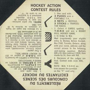 1967-68 York Peanut Butter #NNO Rogie Vachon / Jacques Laperriere / Mike Walton Back
