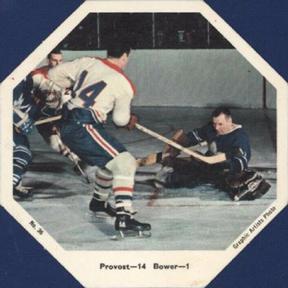 1967-68 York Peanut Butter #36 Claude Provost / Johnny Bower Front