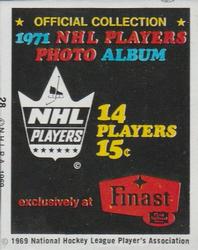 1970-71 Eddie Sargent / Finast NHL Players Stickers #NNO Title Card Front