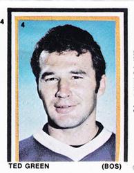 1970-71 Eddie Sargent / Finast NHL Players Stickers #4 Ted Green Front