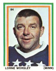 1970-71 Eddie Sargent / Finast NHL Players Stickers #84 Lorne Worsley Front