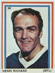 1970-71 Eddie Sargent / Finast NHL Players Stickers #98 Henri Richard Front