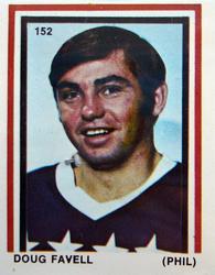 1970-71 Eddie Sargent / Finast NHL Players Stickers #152 Doug Favell Front
