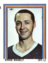 1970-71 Eddie Sargent / Finast NHL Players Stickers #181 Ernie Wakely Front