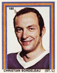 1970-71 Eddie Sargent / Finast NHL Players Stickers #185 Christian Bordeleau Front