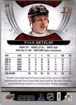 2013-14 Upper Deck Ultimate Collection #29 Ryan Getzlaf Back