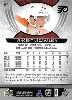 2013-14 Upper Deck Ultimate Collection #57 Vincent Lecavalier Back