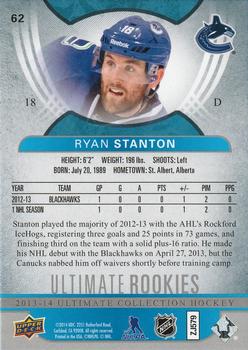 2013-14 Upper Deck Ultimate Collection #62 Ryan Stanton Back