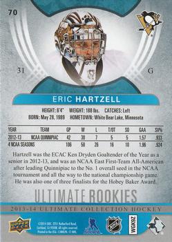 2013-14 Upper Deck Ultimate Collection #70 Eric Hartzell Back