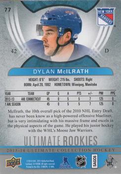 2013-14 Upper Deck Ultimate Collection #77 Dylan McIlrath Back