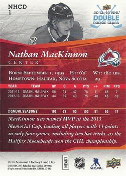 2014 Upper Deck National Hockey Card Day Canada #NHCD 1 Nathan MacKinnon Back