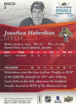 2014 Upper Deck National Hockey Card Day Canada #NHCD 2 Jonathan Huberdeau Back
