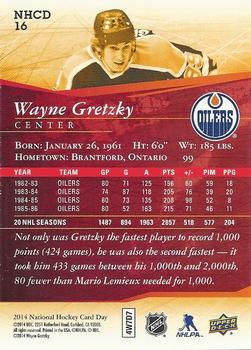 2014 Upper Deck National Hockey Card Day Canada #NHCD 16 Wayne Gretzky Back