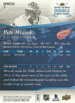2014 Upper Deck National Hockey Card Day USA #NHCD 7 Petr Mrazek Back