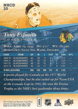 2014 Upper Deck National Hockey Card Day USA #NHCD 20 Tony Esposito Back