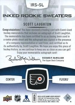 2013-14 SP Game Used - Inked Rookie Sweaters #IRS-SL Scott Laughton Back