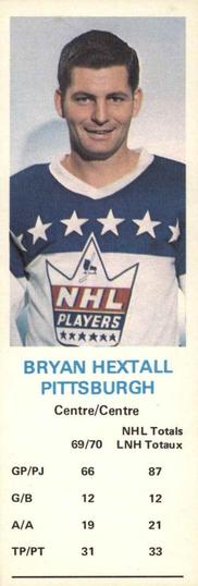 1970-71 Dad's Cookies #NNO Bryan Hextall Front