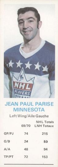 1970-71 Dad's Cookies #NNO Jean-Paul Parise Front