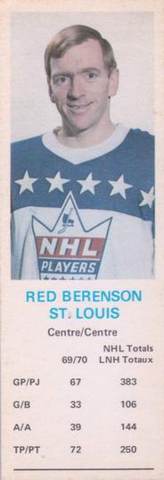 1970-71 Dad's Cookies #NNO Red Berenson Front