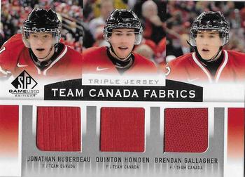2013-14 SP Game Used - Team Canada Fabrics Triples #TC3-HHG Jonathan Huberdeau / Quinton Howden / Brendan Gallagher Front