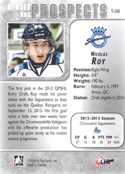 2013-14 In The Game Heroes and Prospects - Tenth Anniversary Tribute #T-08 Nicolas Roy Back