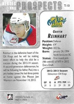 2013-14 In The Game Heroes and Prospects - Tenth Anniversary Tribute #T-10 Griffin Reinhart Back