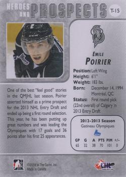 2013-14 In The Game Heroes and Prospects - Tenth Anniversary Tribute #T-15 Emile Poirier Back