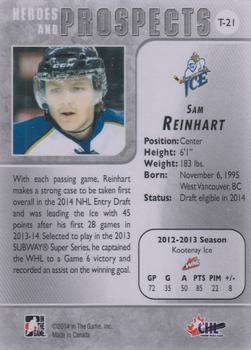 2013-14 In The Game Heroes and Prospects - Tenth Anniversary Tribute #T-21 Sam Reinhart Back