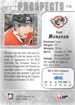 2013-14 In The Game Heroes and Prospects - Tenth Anniversary Tribute #T-30 Sean Monahan Back