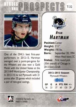 2013-14 In The Game Heroes and Prospects - Tenth Anniversary Tribute #T-32 Ryan Hartman Back