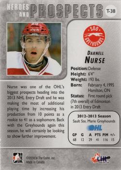 2013-14 In The Game Heroes and Prospects - Tenth Anniversary Tribute #T-38 Darnell Nurse Back