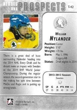 2013-14 In The Game Heroes and Prospects - Tenth Anniversary Tribute #T-42 William Nylander Back